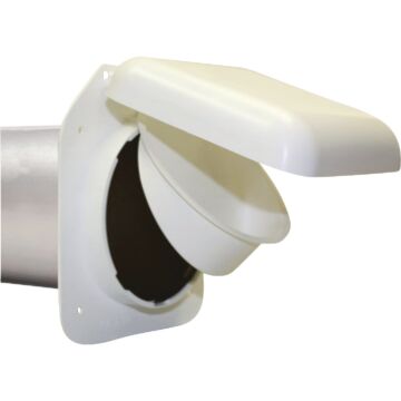 No-Pest 4 In. White Plastic Low Profile Dryer Vent Hood