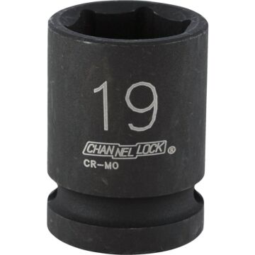 Channellock 1/2 In. Drive 19 mm 6-Point Shallow Metric Impact Socket