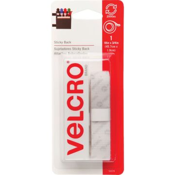 VELCRO Brand 3/4 In. x 18 In. White Sticky Back Reclosable Hook & Loop Roll