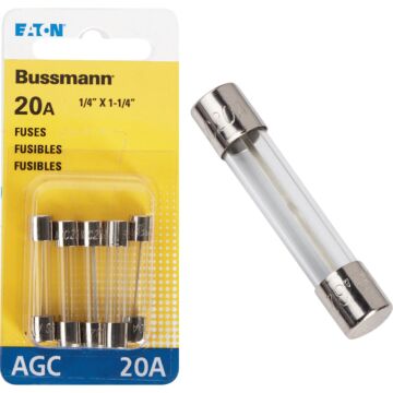 Bussmann 20-Amp 32-Volt AGC Glass Tube Automotive Fuse (5-Pack)