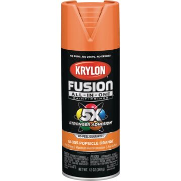 Krylon Fusion All-In-One Gloss Spray Paint & Primer, Popsicle Orange