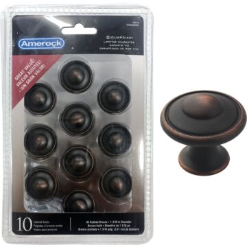 Amerock Everyday Heritage Rubbed Bronze 1-3/16 In. Cabinet Knob (10-Pack)