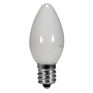 Satco 0.5 Watt LED - C7 - White - 2700K - Candelabra base - 120 Volt - Carded