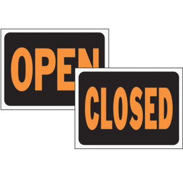Hy-Ko Hy-Glo Open/Close Sign (Fl. Orange/Black)