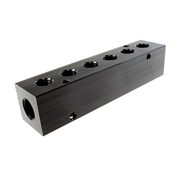 Coilhose Pneumatics 6 Port Aluminum Manifold, 3/8" In x 1/4" Out