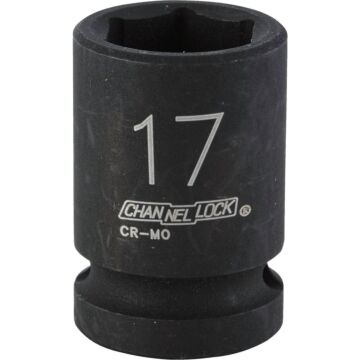 Channellock 1/2 In. Drive 17 mm 6-Point Shallow Metric Impact Socket