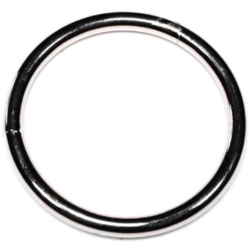 BARON 2-2-1/2 Round Weld Ring, 2-1/2 in Dia Ring, #2 Chain, Steel, Zinc