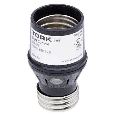 Tork RKP Series RKPS102BK Photocontrol Socket Adapter, 150/75 W, Black