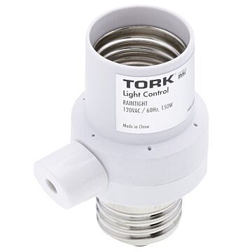 Tork RKP Series RKPS102WH Photocontrol Socket Adapter, 150/75 W, White