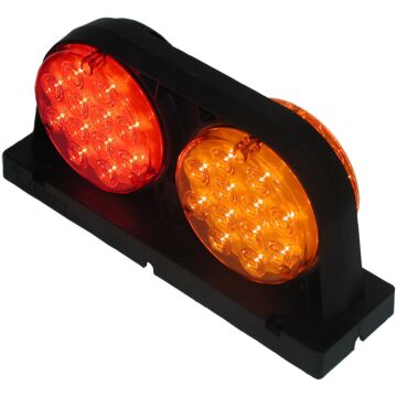 Peterson Agricultural LED Right Stop/Tail/Turn/Marker/Warning Light w/ Stripped Leads (Red/Amber)