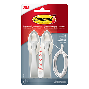 Command ™ Cord Bundlers, 17304-ES, 2 bundlers, 3 strips