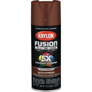 Krylon Fusion All-In-One Satin Spray Paint & Primer, Espresso