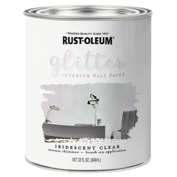 Rust-Oleum Specialty - Glitter Interior Wall Paint - 1 Quart - Iridescent Clear