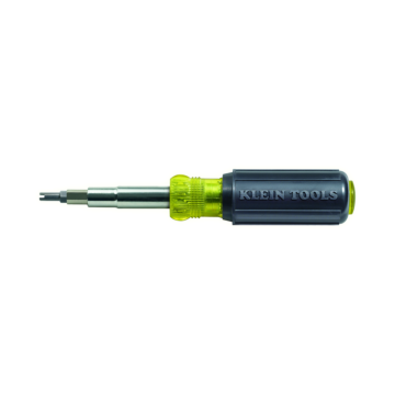 Klein Tools Multi-Bit Screwdriver/Nut Driver, 11-in-1, Ph, Sl, Sq, Schrader Bits