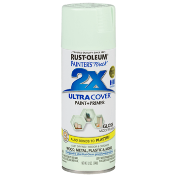 Rust-Oleum Painter's Touch® 2X Ultra Cover® Spray Paint - 2X Ultra Cover Gloss Spray - 12 oz. Spray - Gloss Modern Mint
