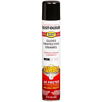 Rust-Oleum Stops Rust Turbo Spray Protective Enamel (Gloss - Black) 24 oz