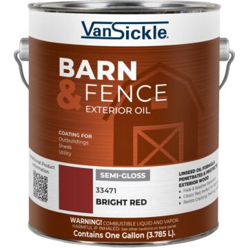 Van Sickle Barn & Fence Exterior Oil Semi-Gloss Bright Red Gallon