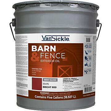 Van Sickle Barn & Fence Exterior Oil Semi-Gloss Bright Red 5 Gallon