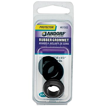Jandorf 61502 Grommet, Rubber, Black, 9/32 in Thick Panel