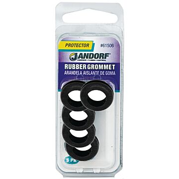 Jandorf 61506 Grommet, Rubber, Black, 1/4 in Thick Panel