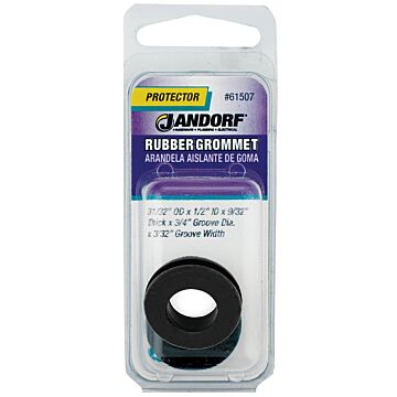 Jandorf 61507 Grommet, Rubber, Black, 9/32 in Thick Panel
