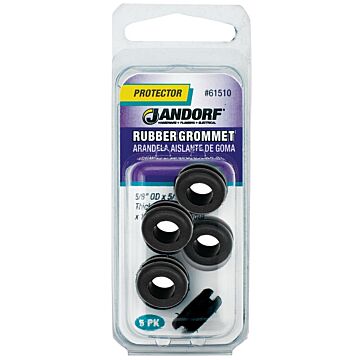 Jandorf 61510 Grommet, Rubber, Black, 1/4 in Thick Panel