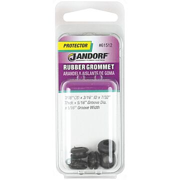 Jandorf 61512 Grommet, Rubber, Black, 7/32 in Thick Panel