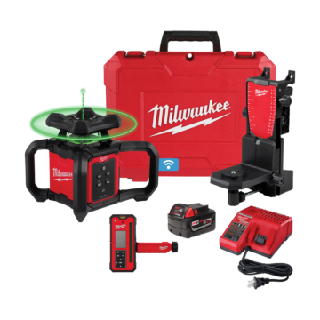 Milwaukee M18™ Green Interior Rotary Laser Level Kit w/ Remote/Receiver & Wall Mount Bracket