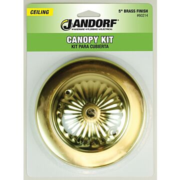 Jandorf 60214 Canopy Kit, Ceiling, Traditional, Brass, For: Outlet Box and Hang Ceiling Fixture