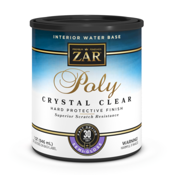ZAR Interior Water Base Poly (Crystal Clear - Semi-Gloss) 1 qt
