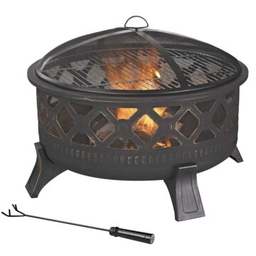 Seasonal Trends Round Steel Fire Pit - 32 in. Diameter