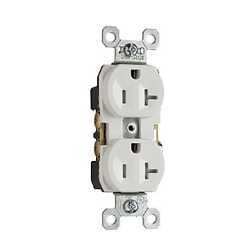 20A 125V Specification Grade Tamper-Resistant Duplex Receptacle, Back and Side Wire, Light Almond