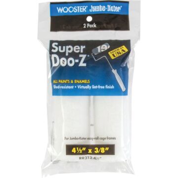 Wooster Jumbo-Koter Super Doo-Z 4-1/2 In. x 3/8 In. Mini Woven Fabric Roller Cover (2-Pack)