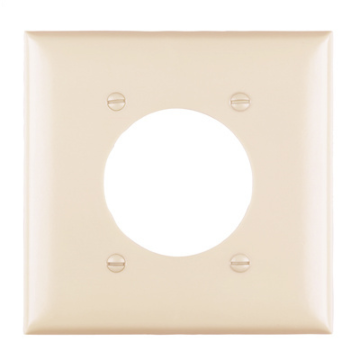 Pass & Seymour TradeMaster® 2-Gang Nylon Wall Plate, 2.1563-in Power Outlet Receptacle Opening, 4 Mtg Holes, Ivory