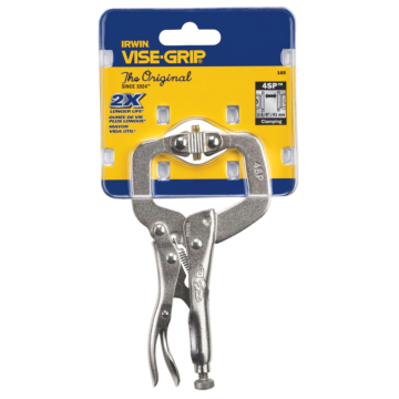 IRWIN Vise-Grip C Clamp, Locking With Swivel Pads, 4-Inch