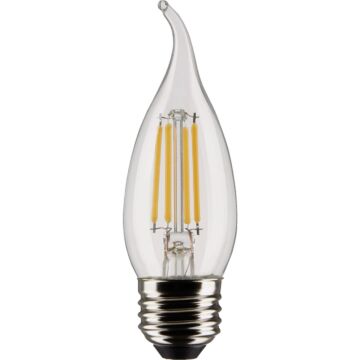 Satco 40W Equivalent Warm White Clear CA10 Medium LED Decorative Light Bulb (2-Pack)