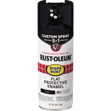 Rust-Oleum Stops Rust 5-in-1 Protective Enamel Spray Paint (Flat - Black) 12 oz