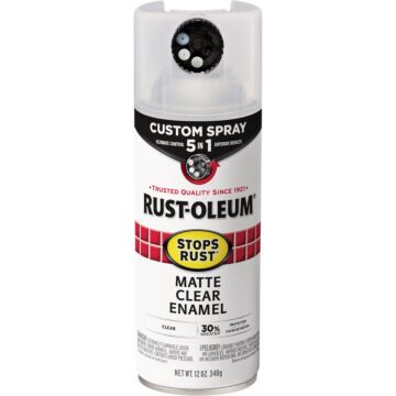 Rustoleum Stops Rust 5-in-1 Protective Enamel Spray Paint (Matte - Clear) 12 oz