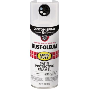 Rustoleum Stops Rust 5-in-1 Protective Enamel Spray Paint (Satin - White) 12 oz