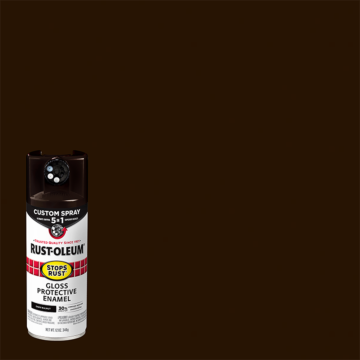 Rustoleum Stops Rust 5-in-1 Protective Enamel Spray Paint (Gloss - Dark Walnut) 12 oz
