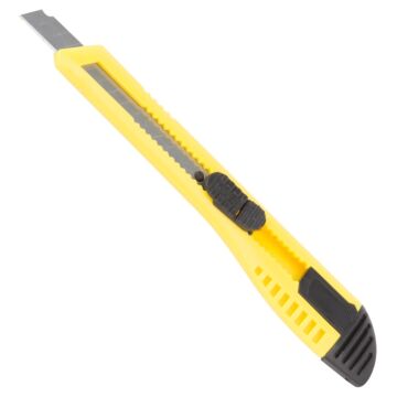 Vulcan TGE-SK11 Utility Knife, 3-1/4 in L Blade, 9 mm W Blade, Carbon Steel Blade, Ergonomic Grip Handle, Yellow Handle