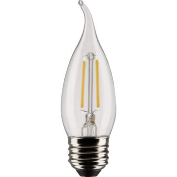 Satco 25W Equivalent Warm White Clear CA10 Medium LED Decorative Light Bulb (2-Pack)