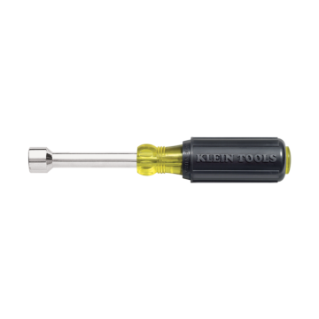 Klein Tools 3/16-Inch Nut Driver, 3-Inch Hollow Shaft, Cushion-Grip™