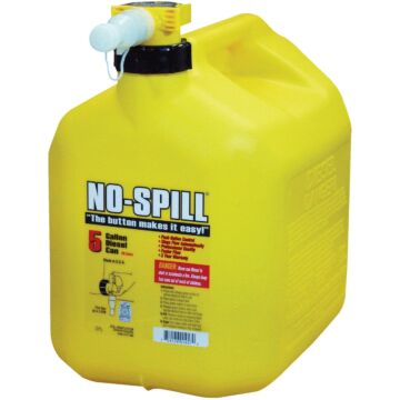 No-Spill 5 Gal. Plastic Diesel Fuel Can, Yellow
