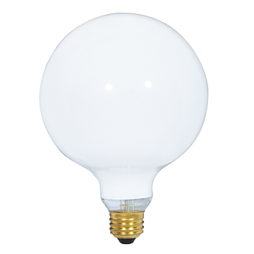 Satco 100 Watt G40 Incandescent - Gloss White - 4000 Average rated hours - 1050 Lumens - Medium base - 120 Volt