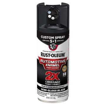 Rustoleum 2X Automotive Enamel Custom 5-in-1 Spray (Semi-Gloss - Black) 12 oz