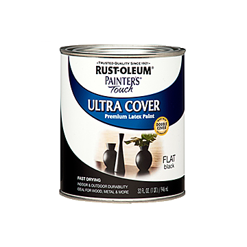 Painter's® Touch Ultra Cover - Ultra Cover Multi-Purpose Gloss Brush-On Paint - Quart - Flat Black