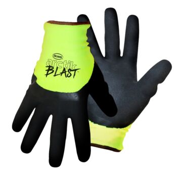 Boss ARCTIK BLAST 7845L Gloves, Men's, L, Knit Wrist Cuff, Latex Coating, Nylon Glove, Black/Green