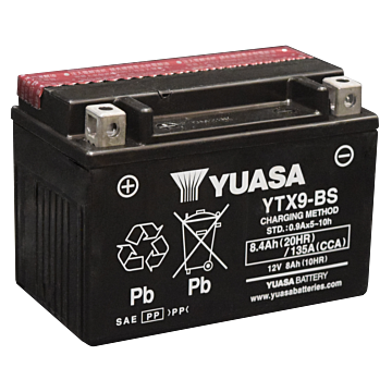 Yuasa YTX9-BS 12 V 8 Ah at 10 hr 0.9 A AGM Motorcycle Battery