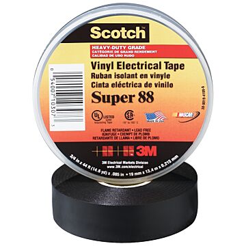 3M Scotch Super 88 Vinyl Electrical Tape (Black) 3/4 in. x 66 ft